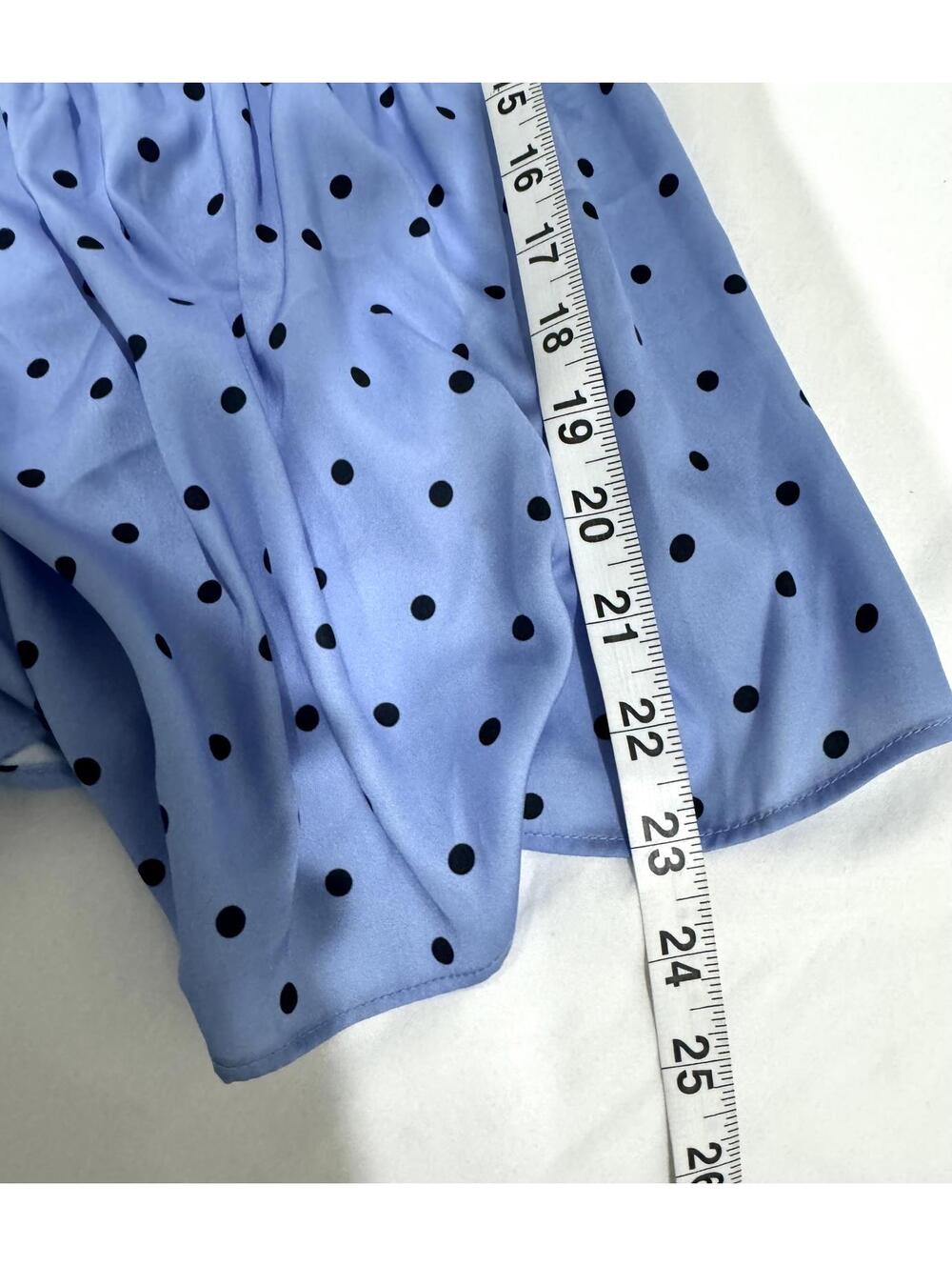 NWT Anthropologie Maeve Blue Polka Dot Cap-Sleeve Button Front Romper Siz Medium - Picture 8 of 9